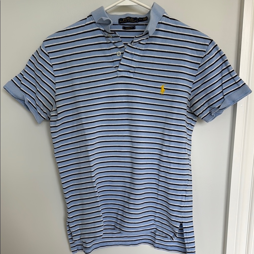 Polo by Ralph Lauren Blue and White Striped Polo Shirt